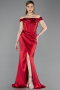 Rot Abendkleid Satin Lang ABU5976