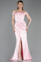 Puder Abendkleid Satin Lang ABU5976