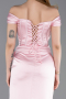 Puder Abendkleid Satin Lang ABU5976