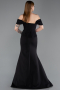 Schwarz Abendkleid Lang ABU6002