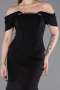 Schwarz Abendkleid Lang ABU6002