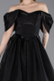 Standesamtkleid Lang Schwarz ABU6191