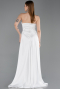 Standesamtkleid Lang Satin Weiß ABU6193