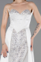 Standesamtkleid Lang Satin Weiß ABU6193