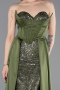 Standesamtkleid Lang Satin Khaki ABU6193