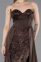 Standesamtkleid Lang Satin Braun ABU6193