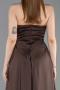 Standesamtkleid Lang Satin Braun ABU6193
