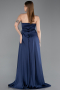 Standesamtkleid Lang Satin Marineblau ABU6193