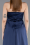 Standesamtkleid Lang Satin Marineblau ABU6193