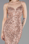 Lachs Abschlusskleid Lang ABU5980