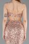 Lachs Abschlusskleid Lang ABU5980