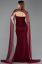 Kirschrot Standesamtkleid Spitze Lang ABU5614
