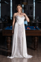 Standesamtkleid Lang Satin Weiß ABU6193