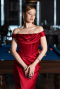Rot Abendkleid Satin Lang ABU5976