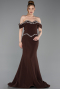 Abendkleid in Übergröße Lang Braun ABU6199