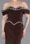Abendkleid in Übergröße Lang Braun ABU6199