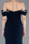 Abendkleid in Übergröße Lang Marineblau ABU6199