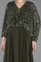 Khaki Kleider İn Großen Größen Chiffon Lang ABU5859