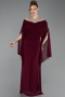 Kirschrot Abendkleid İn Übergröße Chiffon Lang ABU6068