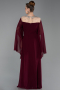 Kirschrot Abendkleid İn Übergröße Chiffon Lang ABU6068