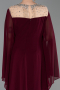 Kirschrot Abendkleid İn Übergröße Chiffon Lang ABU6068