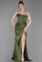 Abendkleid Lang Satin Khaki ABU6200