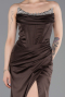 Abendkleid Lang Satin Braun ABU6200