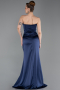 Abendkleid Lang Satin Marineblau ABU6200