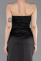 Abendkleid Lang Satin Schwarz ABU6200