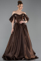Abendkleid Lang Satin Braun ABU6201