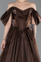 Abendkleid Lang Satin Braun ABU6201
