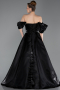 Abendkleid Lang Satin Schwarz ABU6201