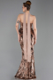 Abendkleid Lang Schuppig Kupfer ABU6202