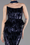 Abendkleid Lang Schuppig Marineblau ABU6202