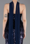 Abendkleid Lang Schuppig Marineblau ABU6202