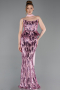 Abendkleid Lang Schuppig Puder ABU6202