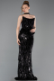 Abendkleid Lang Schuppig Schwarz ABU6202