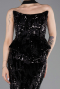 Abendkleid Lang Schuppig Schwarz ABU6202