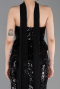 Abendkleid Lang Schuppig Schwarz ABU6202