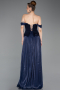 Abendkleid Lang Chiffon Marineblau ABU6203