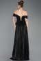 Abendkleid Lang Chiffon Schwarz ABU6203