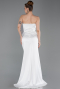 Weiß Abschlusskleid Satin Lang ABU5923