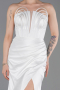 Weiß Abschlusskleid Satin Lang ABU5923