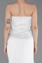 Weiß Abschlusskleid Satin Lang ABU5923