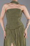 Khaki Abschlusskleid Chiffon Lang ABU5957