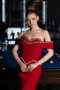 Abendkleid im Meerjungfrau-Stil Lang Rot ABU6198