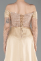 Abendkleid Lang Perlenbesetzt Gold ABU5934