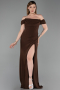 Abschlusskleid In Übergröße Lang Braun ABU6246