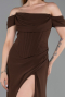 Abschlusskleid In Übergröße Lang Braun ABU6246