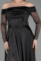 Standesamtkleid Lang Schwarz ABU6219